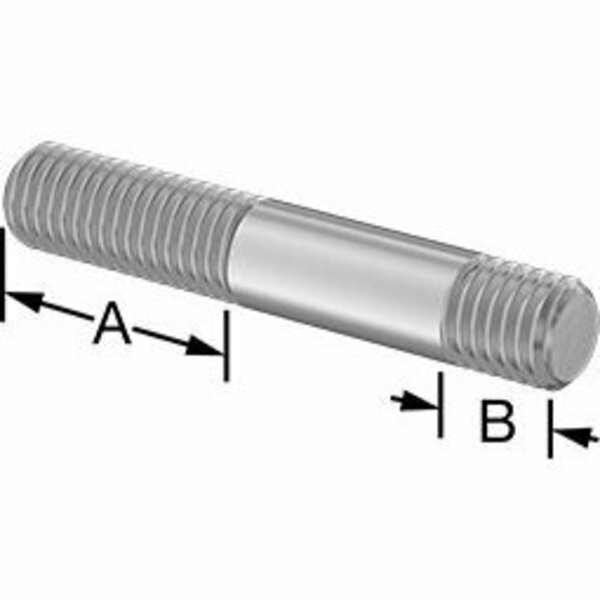 Bsc Preferred Threaded on Both Ends Stud 18-8 Stainless Steel M10 x 1.5mm Size 26mm and 10mm Thread Len 60mm Long 5580N219